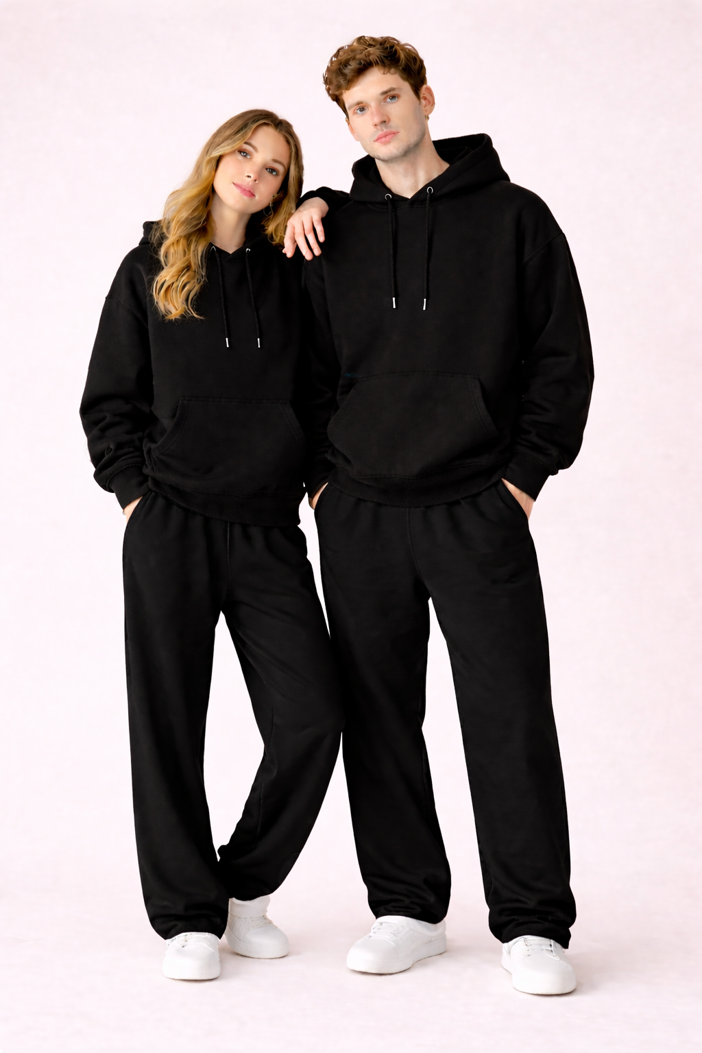 Essential Black Hoodie & Black Trouser Set