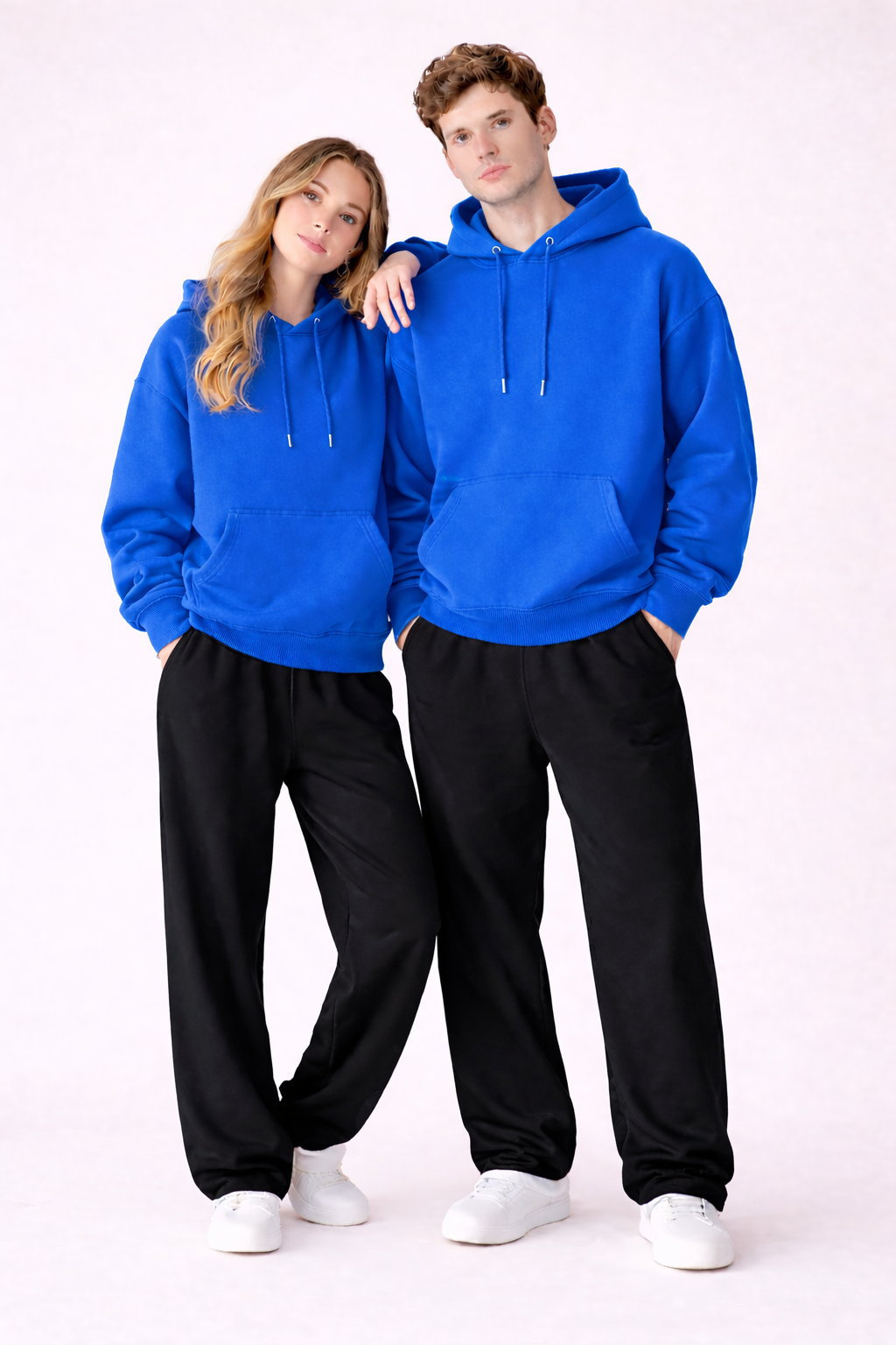 Essential Blue Hoodie & Black Trouser Set