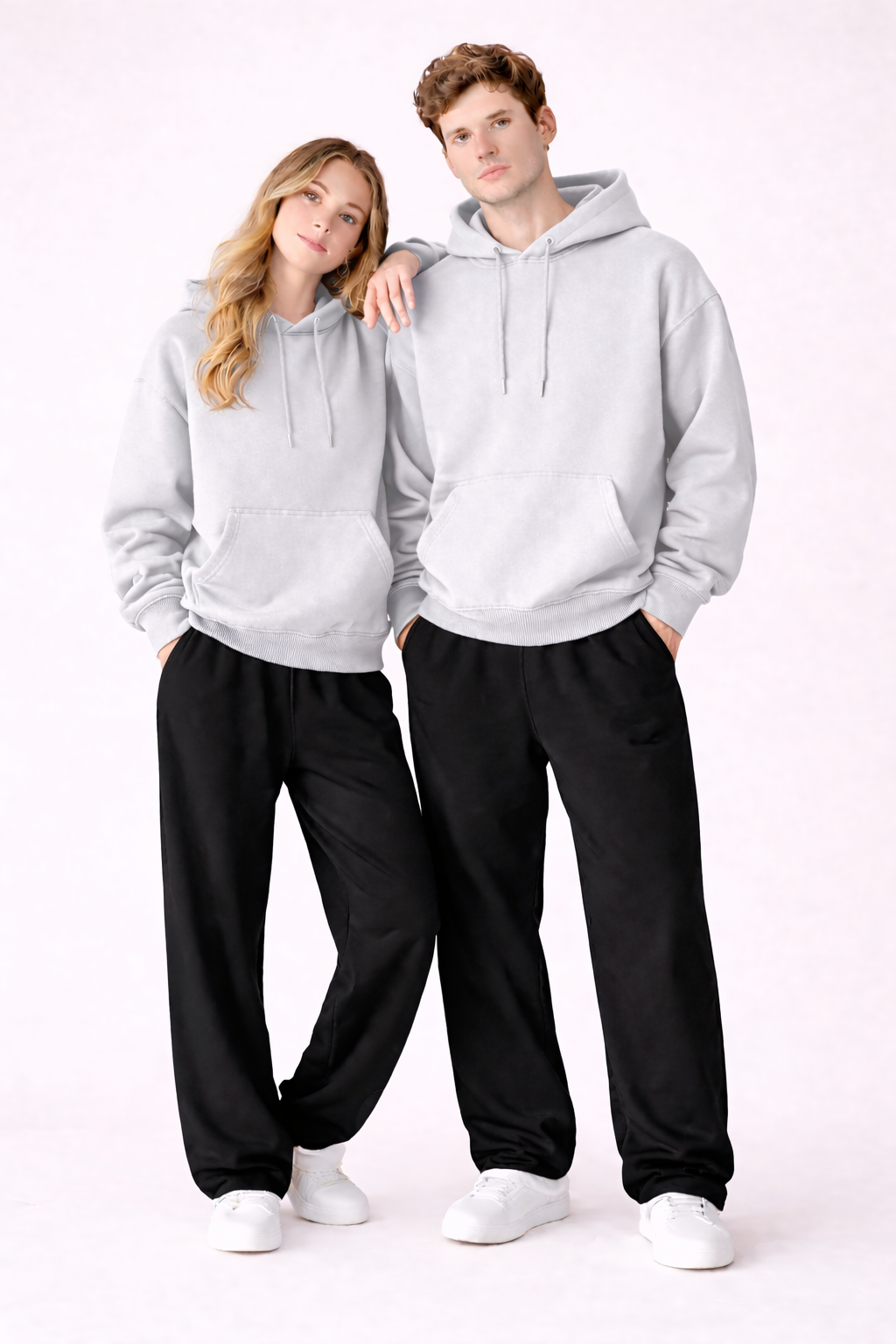 Essential Grey Hoodie & Black Trouser Set