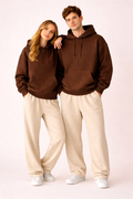 Essential Brown Hoodie & Beige Trouser Set